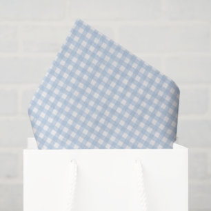 Papier Mousseline Gingham Bleu et Blanc