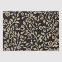 Gipsy Flèche Élégante Motif Floral Noir Beige