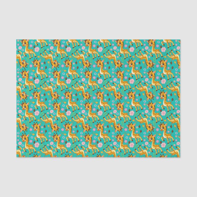 Papier Mousseline Girafe bébé  (Recto)