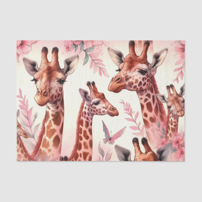 Papier Mousseline Giraffe à l'aquarelle (Recto)