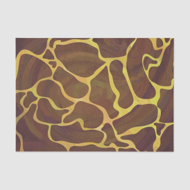 Papier Mousseline Giraffe Brown et jaune (Recto)