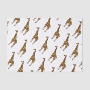Papier Mousseline Giraffe Brown et jaune Silhouette