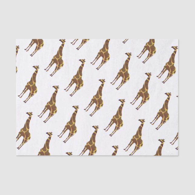 Papier Mousseline Giraffe Brown et jaune Silhouette (Recto)
