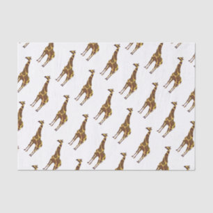 Papier Mousseline Giraffe Brown et jaune Silhouette