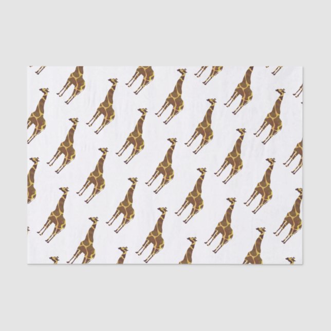 Papier Mousseline Giraffe Brown et jaune Silhouette (Recto)