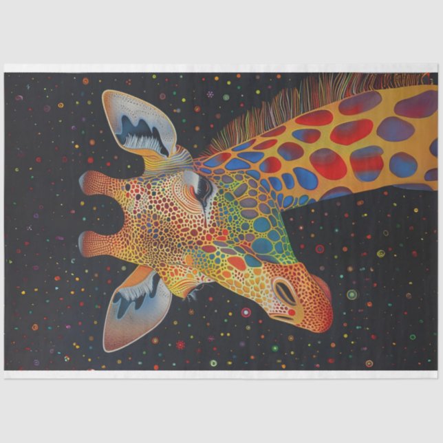 Papier Mousseline Giraffe Colorful Skin Circle Découpage Arrière - p (Recto)