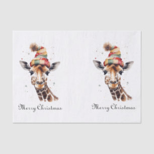 Papier Mousseline Giraffe de Noël cosy, sur mesure