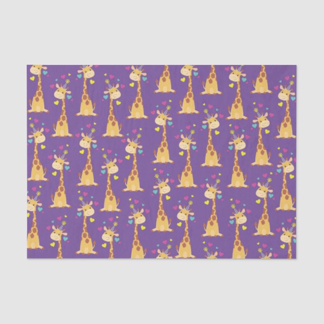 Papier Mousseline Giraffe fête d'anniversaire (Recto)