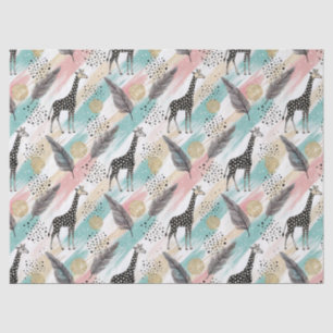 Papier Mousseline Giraffe Whimsical Polka Dot Motif - Pastel