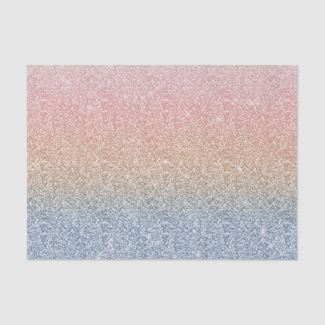 Papier Mousseline Girly Blush Rose Gold Blue ombre (Recto)