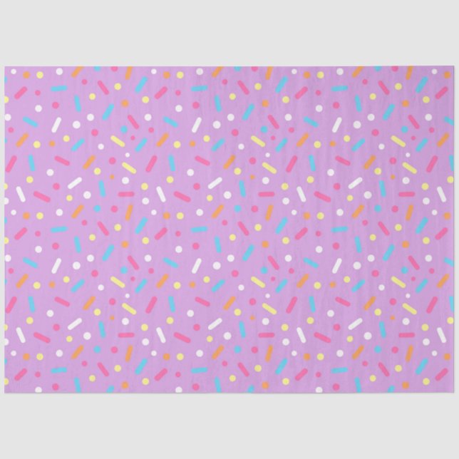 Papier Mousseline Glaçage violet et paillettes pour donuts (Recto)