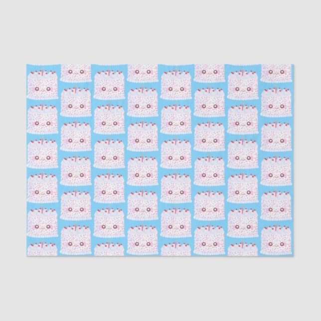 Papier Mousseline Glacet blanc saupoudré gâteau d'anniversaire (Recto)