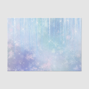 Papier Mousseline Glaçons Flocons Cristaux Bleu Violet Anniversaire 