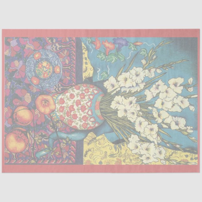 Papier Mousseline Gladioli avec Kimono (Recto)