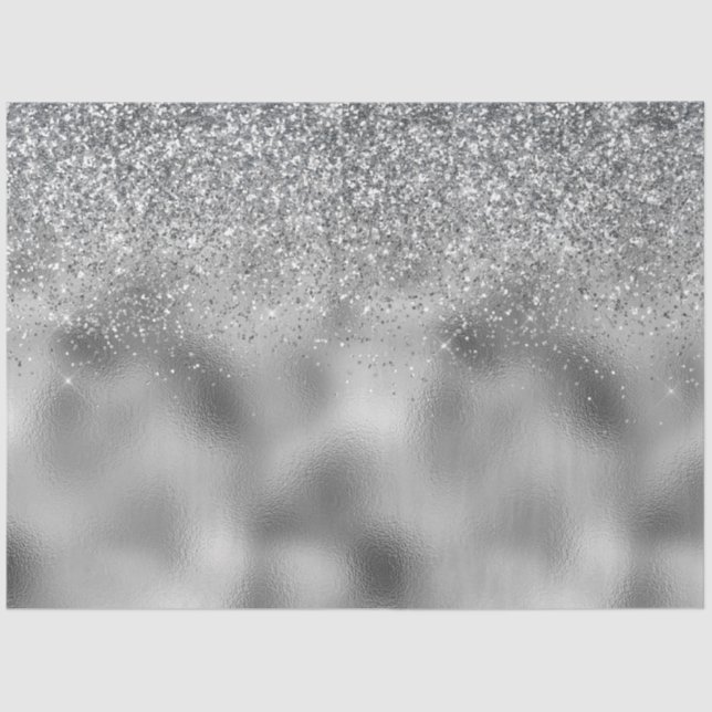 Papier Mousseline Glam à étincelles argentées (Recto)