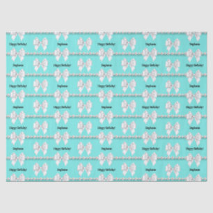 Papier Mousseline Glam Aqua Blue Thème Bougie Tiffany Joyeux Anniver