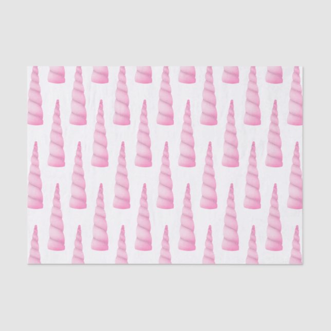 Papier Mousseline Glam blanc rose Unicorne Anniversaire (Recto)