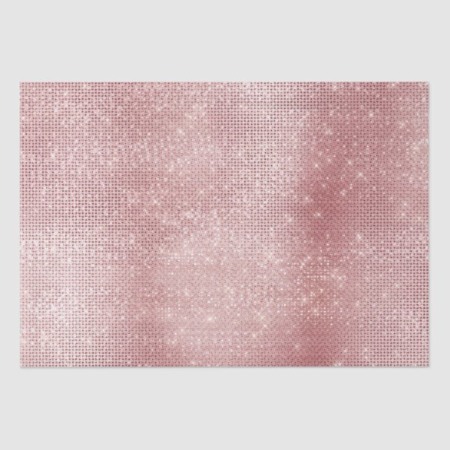Papier Mousseline Glam Blush rose brillant étincelle (Recto)