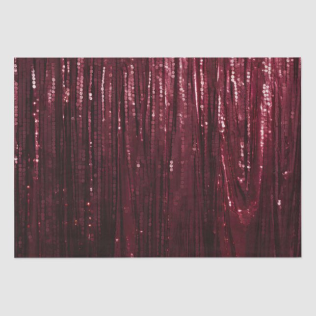 Papier Mousseline Glam Burgundy Red Glitzy Mariage (Recto)