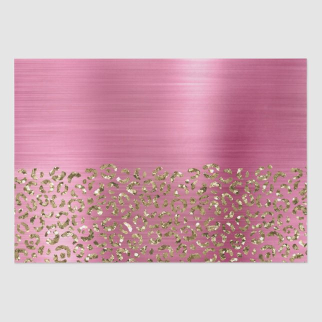 Papier Mousseline Glam Girly Pink Gold Leopard (Recto)
