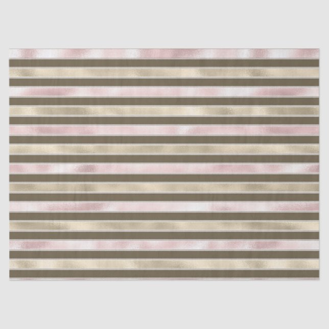 Papier Mousseline Glam Gold Blush rose Brown rayures (Recto)