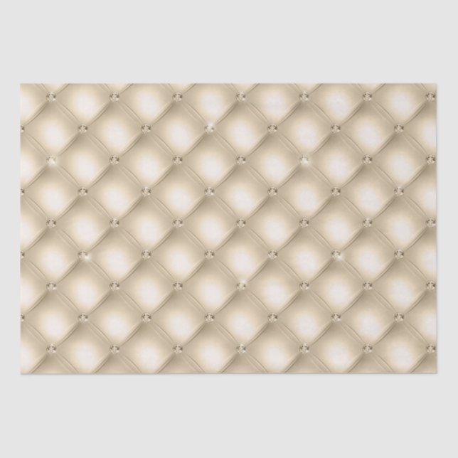 Papier Mousseline Glam Gold Crème Champagne Diamond Glitz Mariage (Recto)