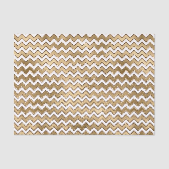 Papier Mousseline Glam Gold White Zigzag (Recto)