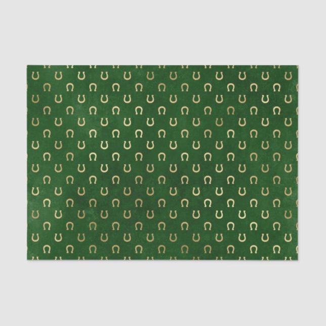 Papier Mousseline Glam Green Golden Horseshoe Graphic (Recto)