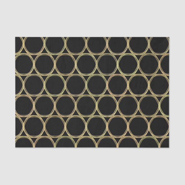 Papier Mousseline Glam Or & Bagues Noires (N'Importe Quelle Couleur) (Recto)