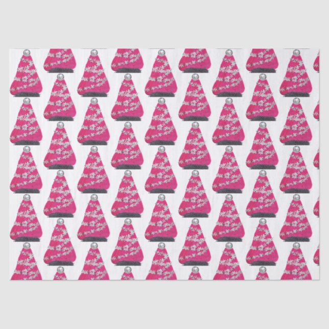 Papier Mousseline Glam Pink sapin de Noël (Recto)