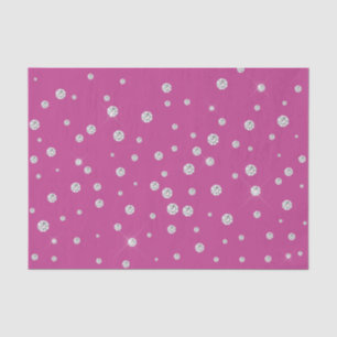 Papier Mousseline Glam Rose Blanc Diamants Enterrement de Vie de Jeu