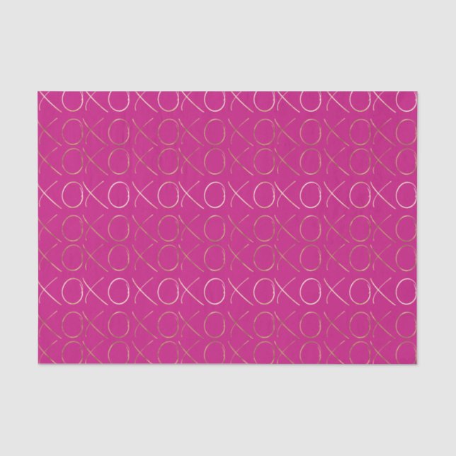 Papier Mousseline Glam rose or XOXO (Recto)