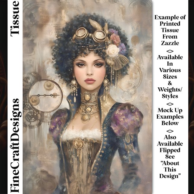 Papier Mousseline Glamour Steampunk Femme DM2L Découpage (Créateur téléchargé)