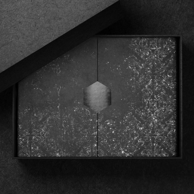 Papier Mousseline Glimmery Onyx Grunge | Tambour noir argenté (Créateur téléchargé)