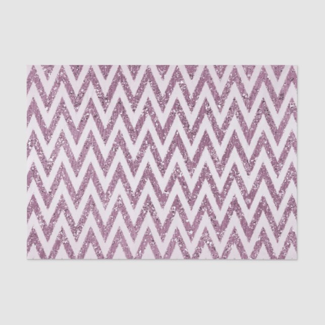 Papier Mousseline Glitterie rose étincelante Chevron (Recto)