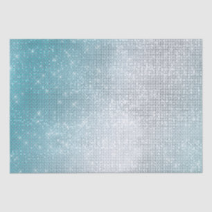 Papier Mousseline Glitzy Aqua Ombre Sparkle