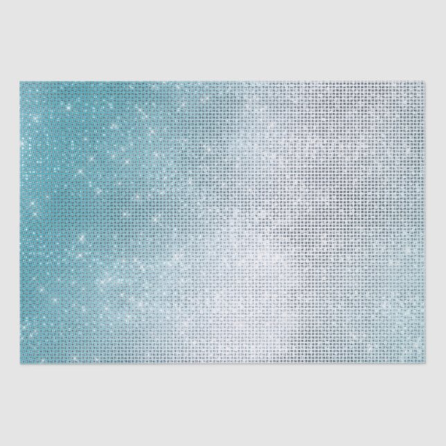 Papier Mousseline Glitzy Aqua Ombre Sparkle (Recto)