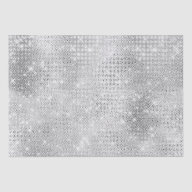 Papier Mousseline Glitzy Glam Silver Étincelle (Recto)