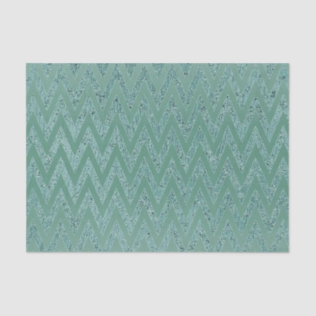 Papier Mousseline Glitzy Green Chevron Stripes Noël (Recto)