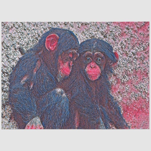 Papier Mousseline GlitzyAnimal_Chimpanzee_003_by_JAMColors (Recto)