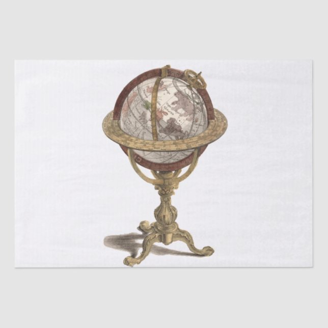 Papier Mousseline Globe Ancien, Fond Blanc (Recto)