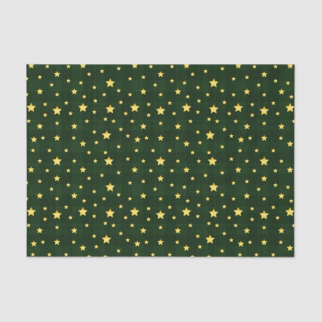 Papier Mousseline Glory Gold Stars Tartan (Recto)