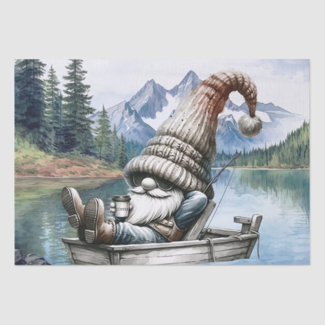 Papier Mousseline Gnome Boat Coffee Fishing (Recto)