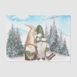 Papier Mousseline Gnome Christmas, Gnome Winter<br><div class="desc">Tellement mignon scène d'hiver Gnome</div>