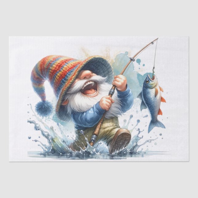 Papier Mousseline Gnome de la pêche (Recto)