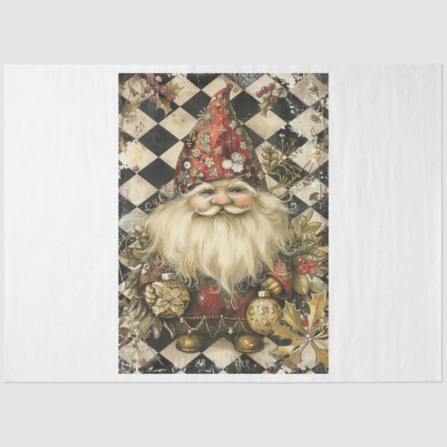 Papier Mousseline Gnome Décoré (Recto)