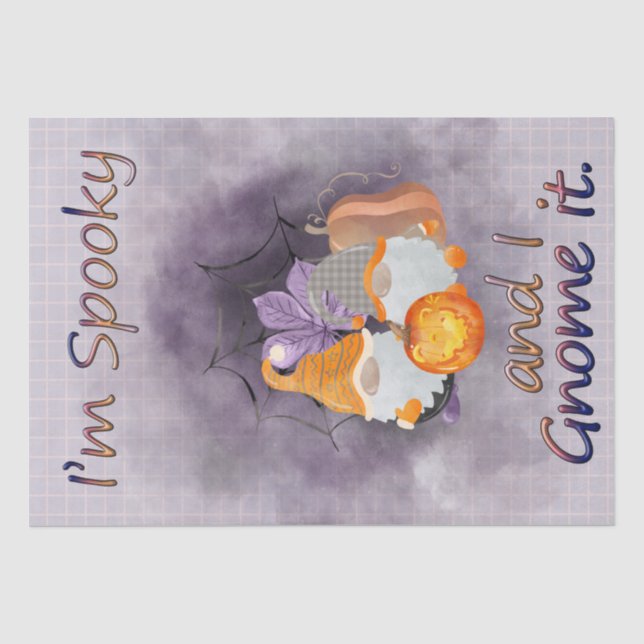 Papier Mousseline Gnomes d'aquarelle d'Halloween (Recto)