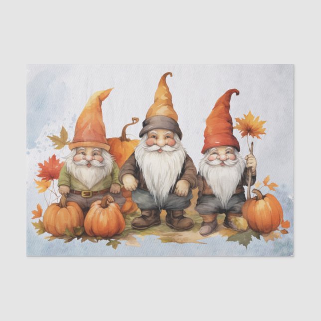 Papier Mousseline Gnomes d'automne (Recto)