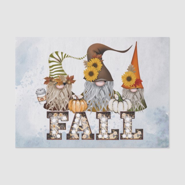 Papier Mousseline Gnomes d'automne (Recto)