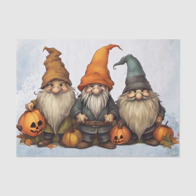 Papier Mousseline Gnomes d'automne (Recto)